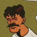 digital comic illustration of a guatemalan man with a mustache looking unhappy